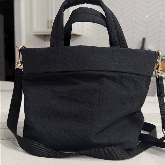 Lululemon Black Tote Crossbody Bag with gold accents.  Excellent condition. - Picture 3 of 11